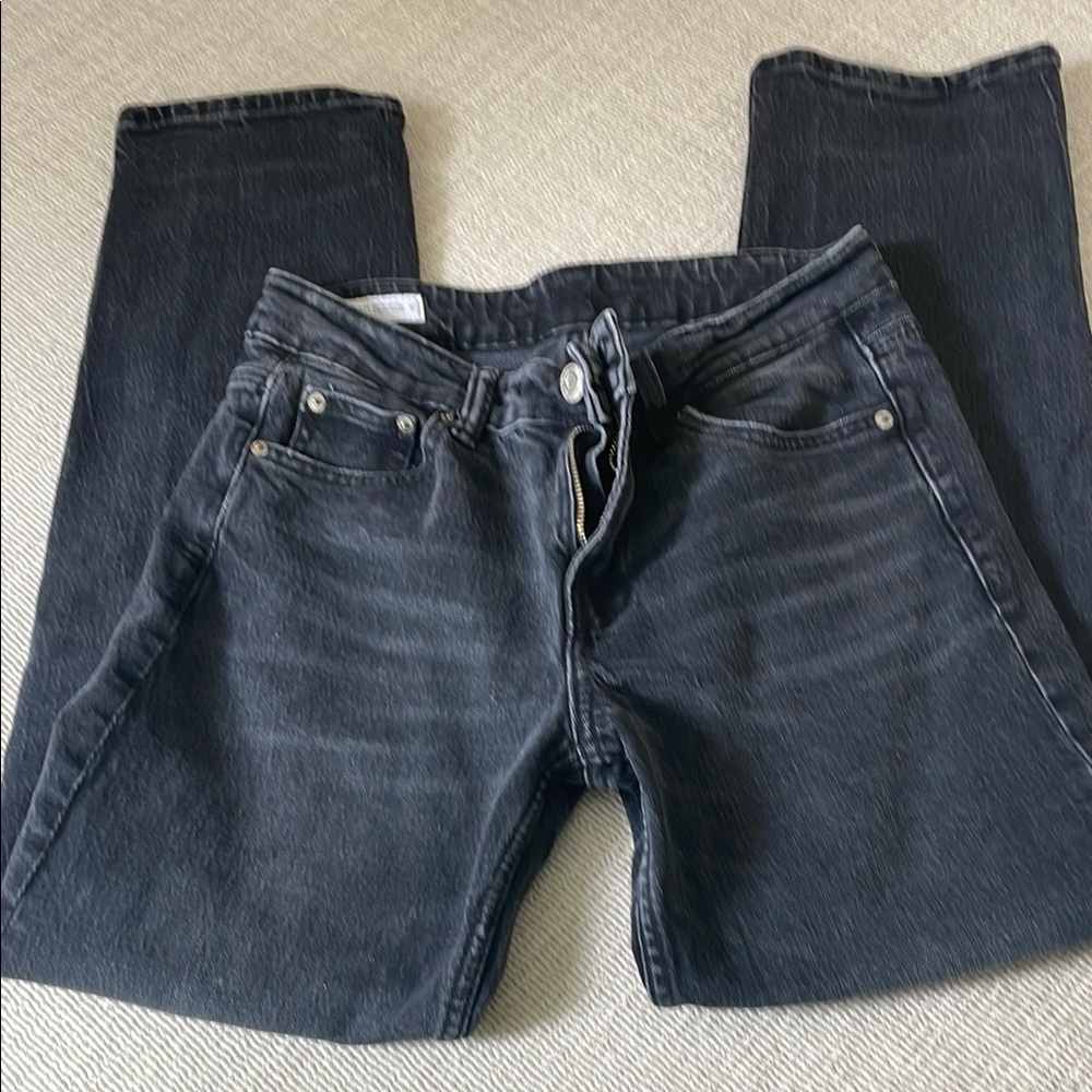 Zara Charcoal Gray Denim Pants